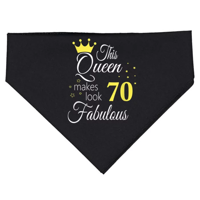 Happy 70th Birthday 70 Years old - best Ager good Age Queen USA-Made Doggie Bandana