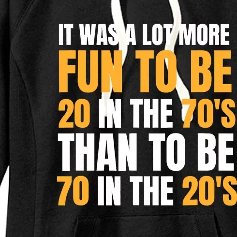 Happy 70th Birthday Funny Retirement 70S Living In The 20S Women's Fleece Hoodie