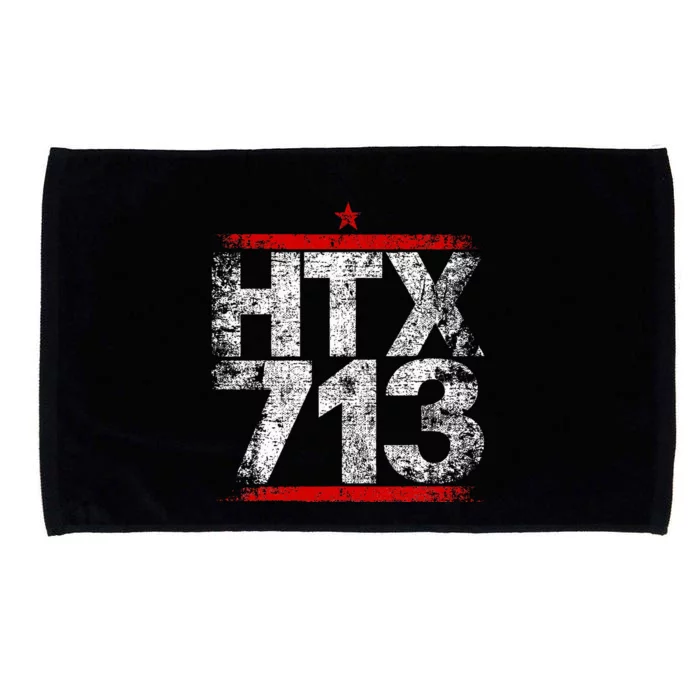 Htx 713 Houston Strong Htown Distressed Vibe Houston Texas Microfiber Hand Towel