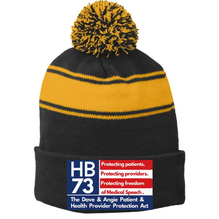 HB 73 Protecting Patients Stripe Pom Pom Beanie