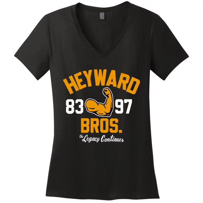 Heyward 83 97 Bros The Legacy Continues Women's V-Neck T-Shirt