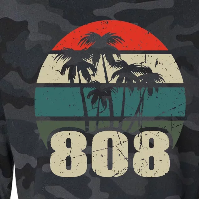 Hawaii 808 Oahu Waikiki Maui Kona Kauai Hawaiian Area Code Cropped Pullover Crew