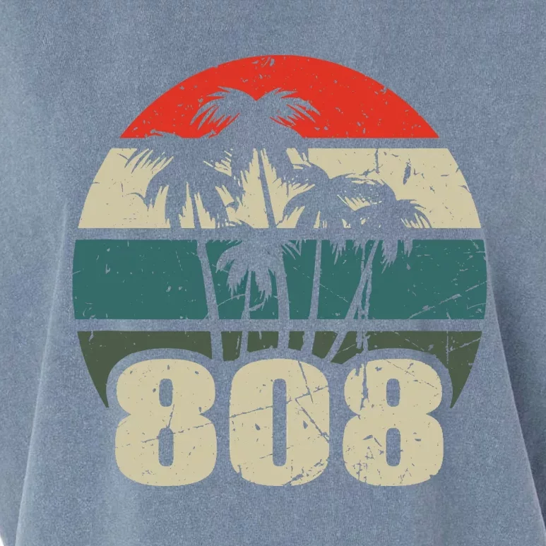 Hawaii 808 Oahu Waikiki Maui Kona Kauai Hawaiian Area Code Garment-Dyed Women's Muscle Tee