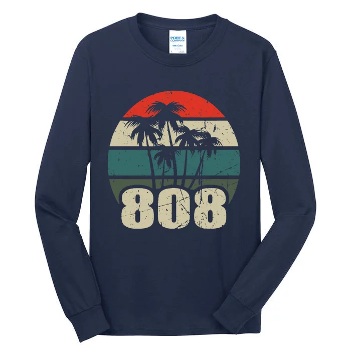 Hawaii 808 Oahu Waikiki Maui Kona Kauai Hawaiian Area Code Tall Long Sleeve T-Shirt