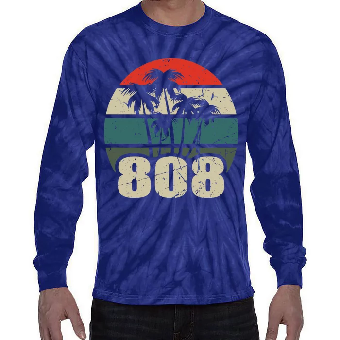 Hawaii 808 Oahu Waikiki Maui Kona Kauai Hawaiian Area Code Tie-Dye Long Sleeve Shirt