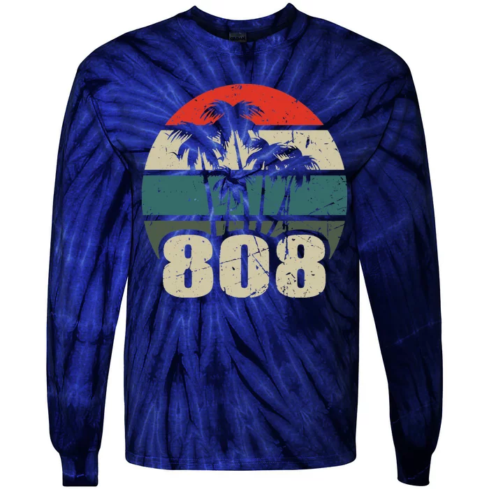 Hawaii 808 Oahu Waikiki Maui Kona Kauai Hawaiian Area Code Tie-Dye Long Sleeve Shirt