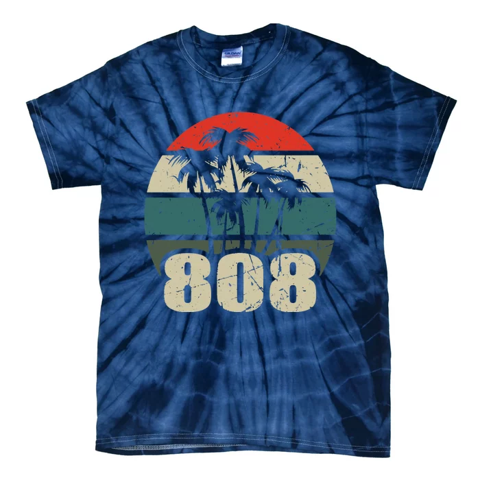 Hawaii 808 Oahu Waikiki Maui Kona Kauai Hawaiian Area Code Tie-Dye T-Shirt