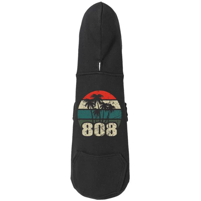 Hawaii 808 Oahu Waikiki Maui Kona Kauai Hawaiian Area Code Doggie 3-End Fleece Hoodie