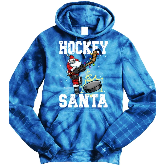 Hockey 812 Santa Hockey Player Christmas Gift Tie Dye Hoodie