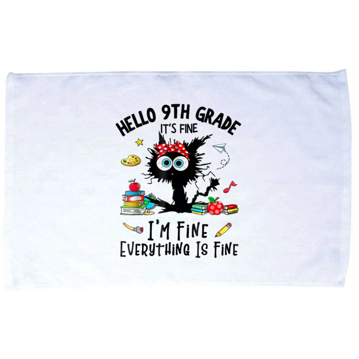 Hello 9th Grade TS.hirt Funny Ninth 9Grade Back To School Microfiber Hand Towel