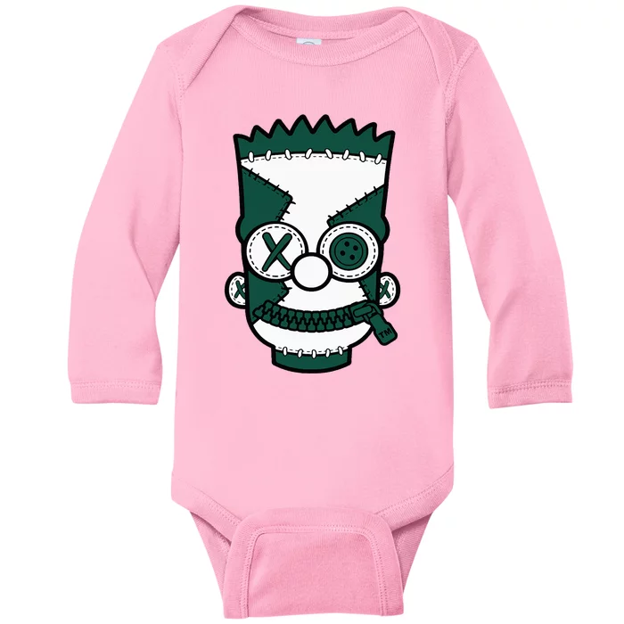 Hiphop 90s Streetwear Matching Oxidized Green 4s Baby Long Sleeve Bodysuit