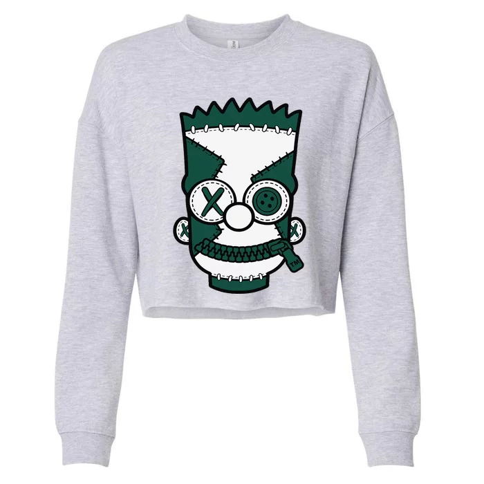 Hiphop 90s Streetwear Matching Oxidized Green 4s Cropped Pullover Crew