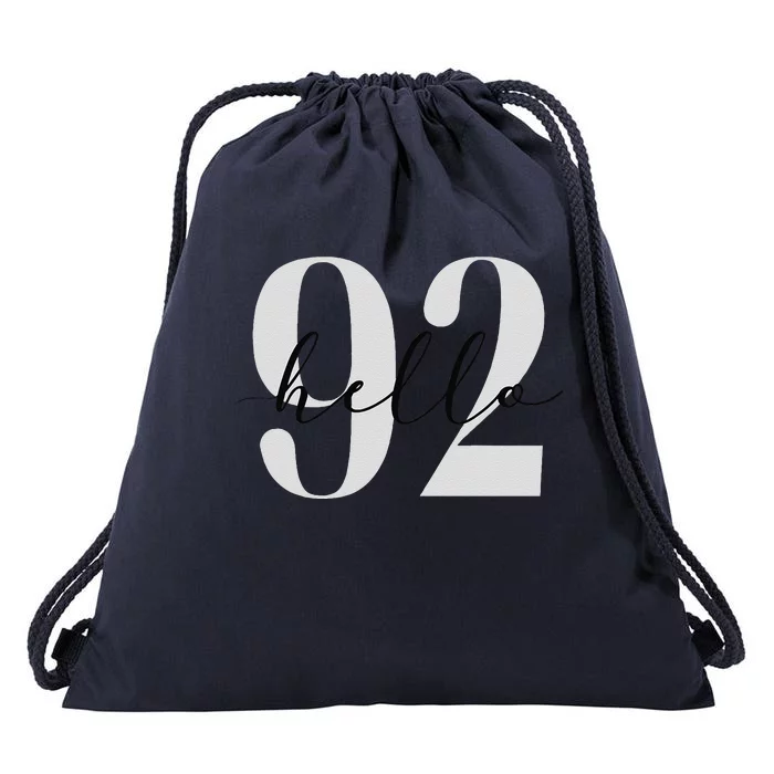 Hello 92 Years Birthday Celebration Drawstring Bag