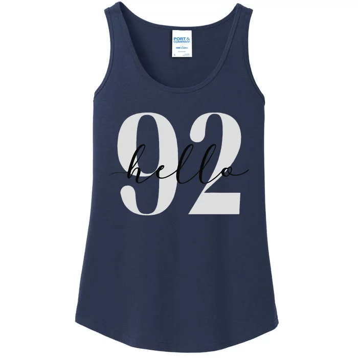 Hello 92 Years Birthday Celebration Ladies Essential Tank