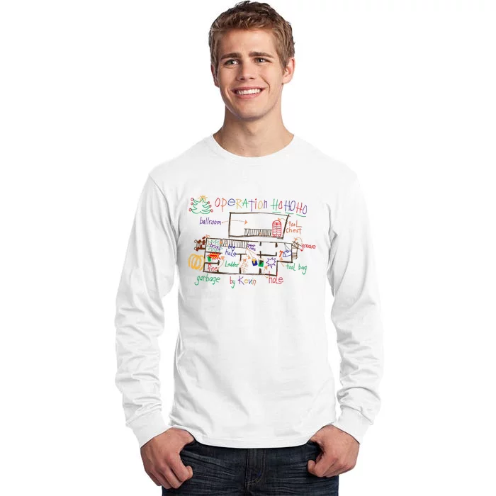 Home Alone 2 Christmas Kevin’S Drawing Operation Ho Ho Ho Tall Long Sleeve T-Shirt