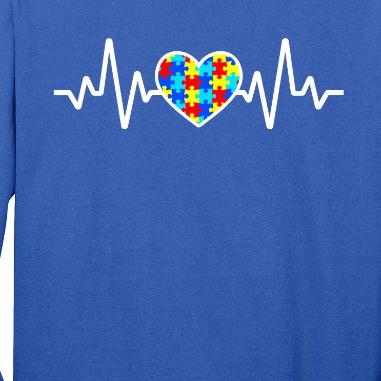 Heartbeat Autism Awareness Heart Long Sleeve Shirt