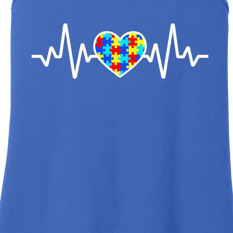 Heartbeat Autism Awareness Heart Ladies Essential Tank