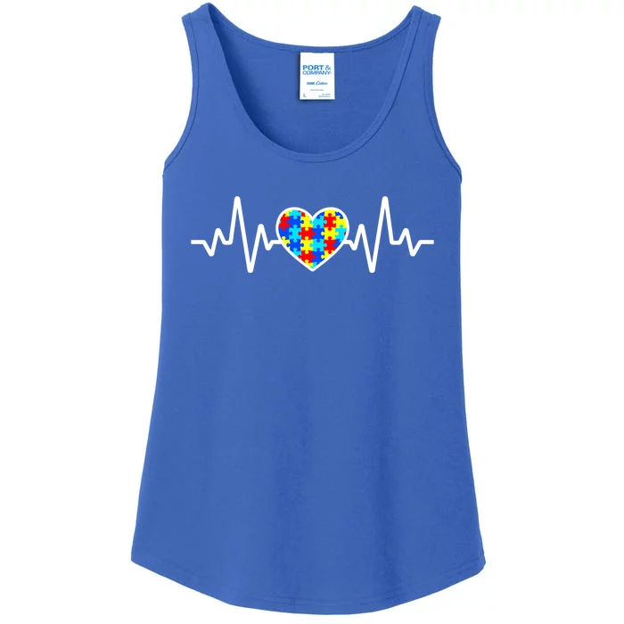 Heartbeat Autism Awareness Heart Ladies Essential Tank