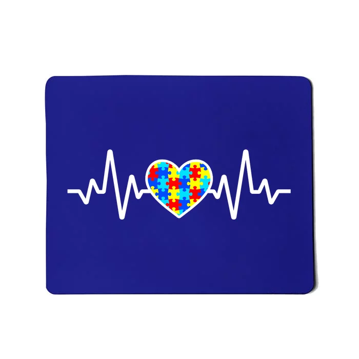 Heartbeat Autism Awareness Heart Mousepad