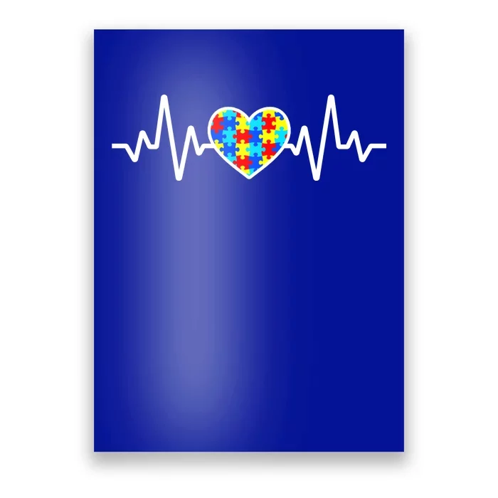 Heartbeat Autism Awareness Heart Poster