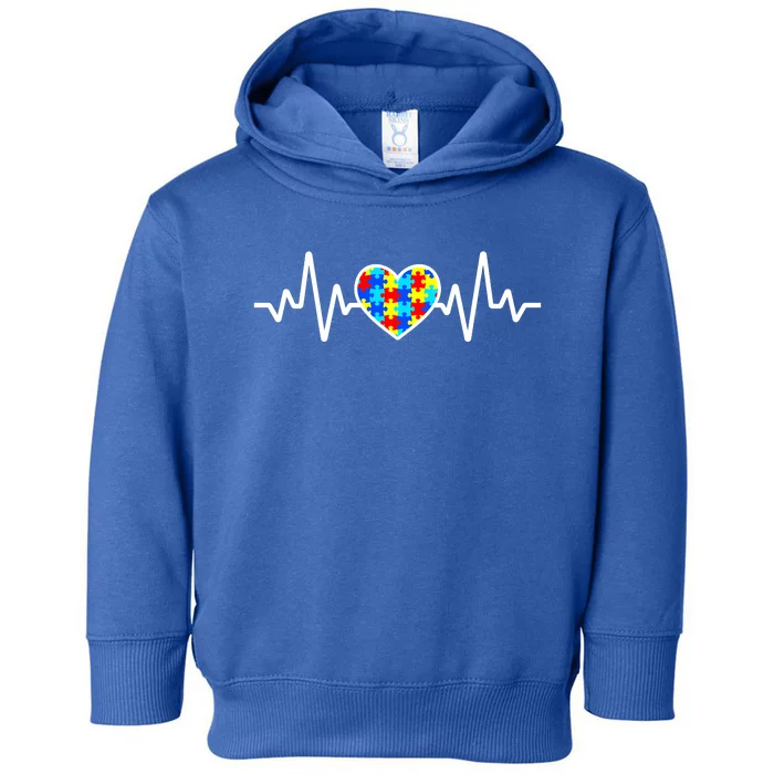 Heartbeat Autism Awareness Heart Toddler Hoodie