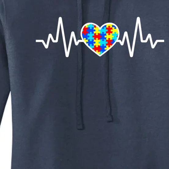 Heartbeat Autism Awareness Heart Women's Pullover Hoodie