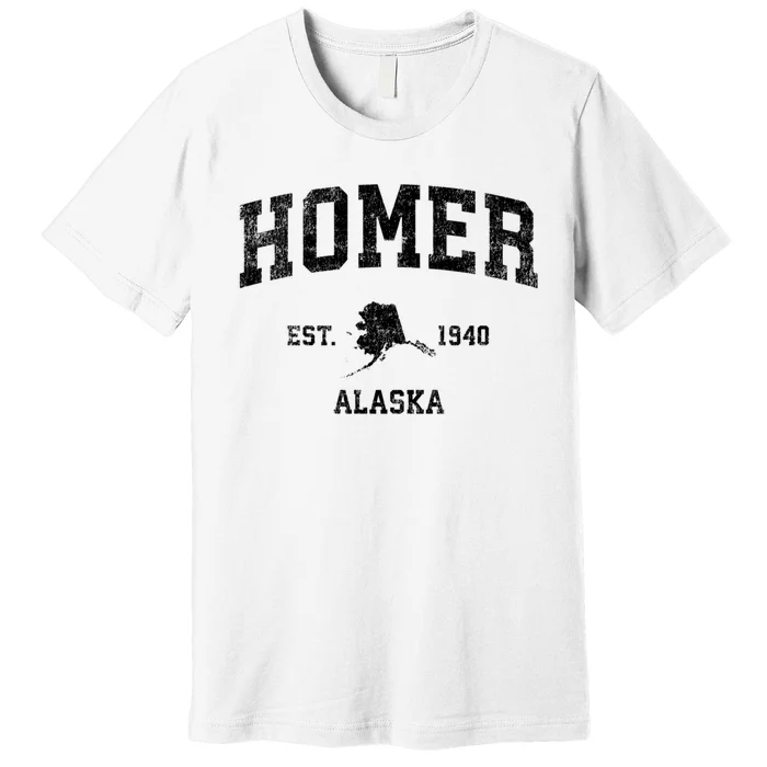 Homer Alaska Ak Vintage Established Sports Design Premium T-Shirt