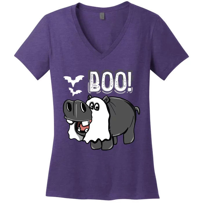 Hippo Africa Animal Hippopotamus Halloween Costume Women's V-Neck T-Shirt