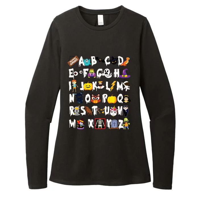 Halloween Alphabet Abcs Learning Kindergarten Teacher Womens CVC Long Sleeve Shirt