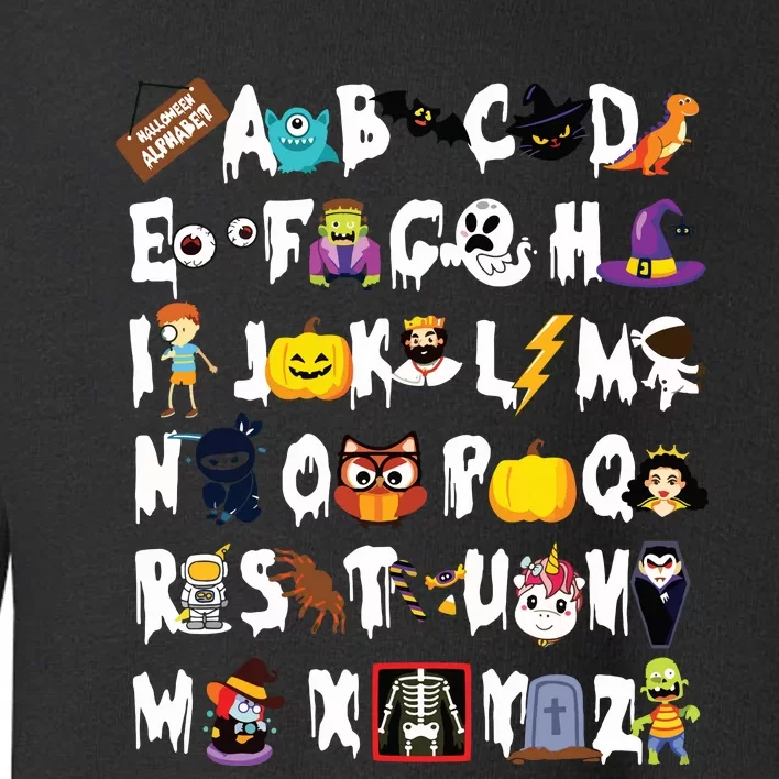 Halloween Alphabet Abcs Learning Kindergarten Teacher Toddler Sweatshirt