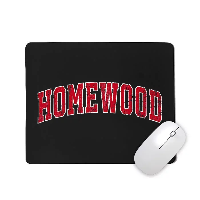 Homewood Alabama Al Vintage Sports Design Red Design Mousepad