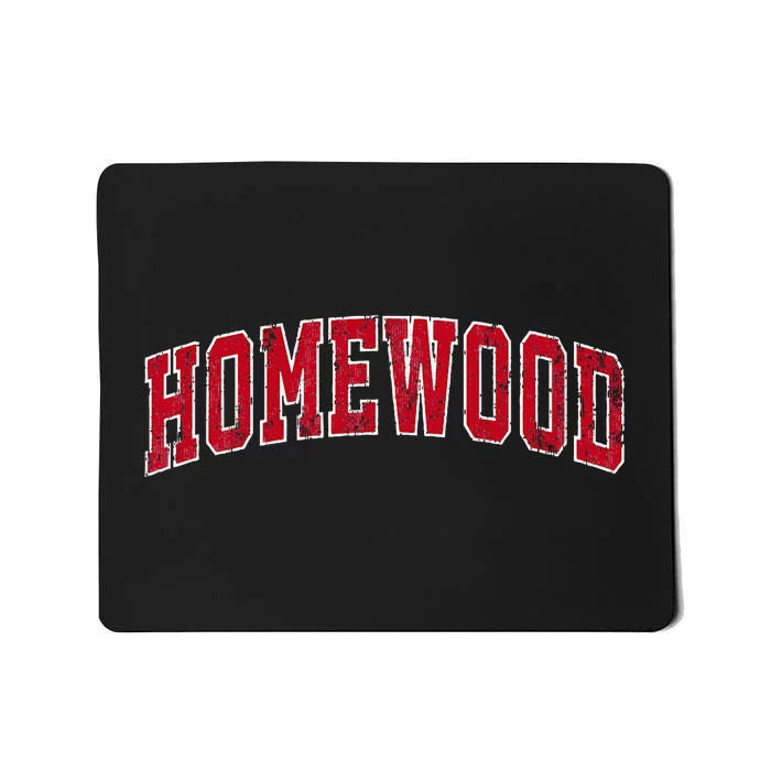 Homewood Alabama Al Vintage Sports Design Red Design Mousepad