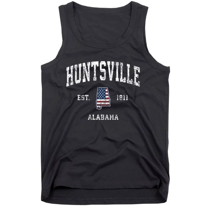 Huntsville Alabama Al Vintage American Flag Sports Design Tank Top