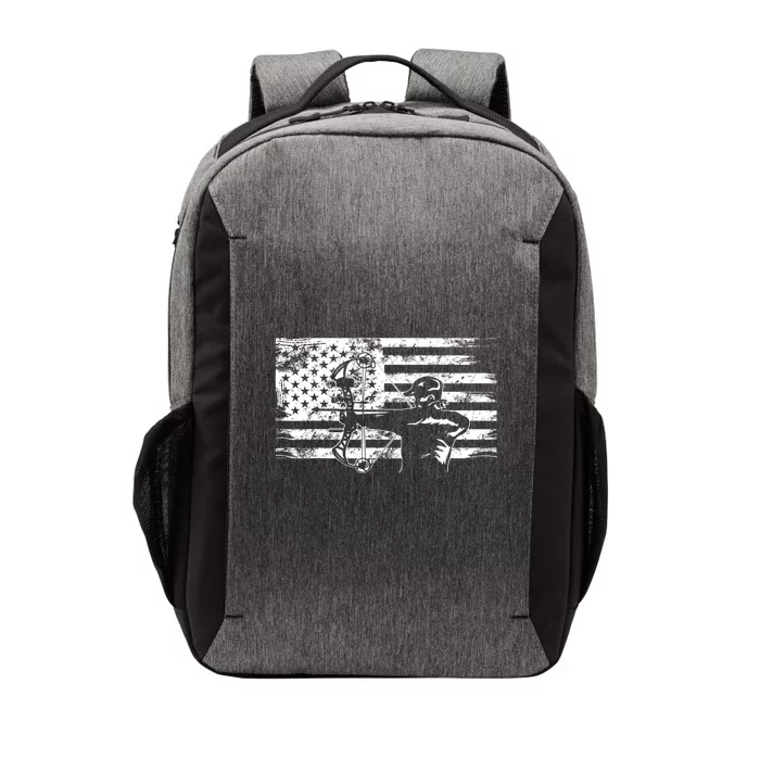 Hunting Archer American Flag Bowhunting Hunter Gift Vector Backpack