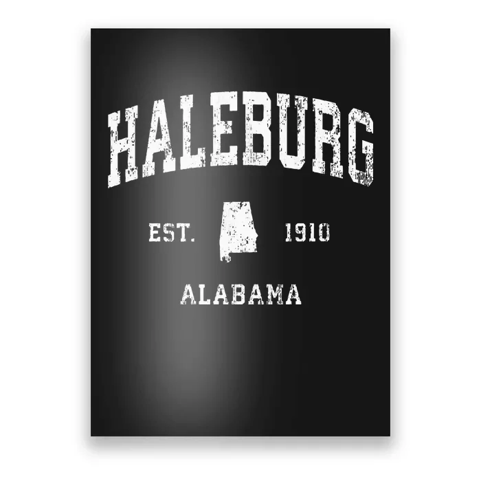 Haleburg Alabama Al Vintage Athletic Sports Design Poster