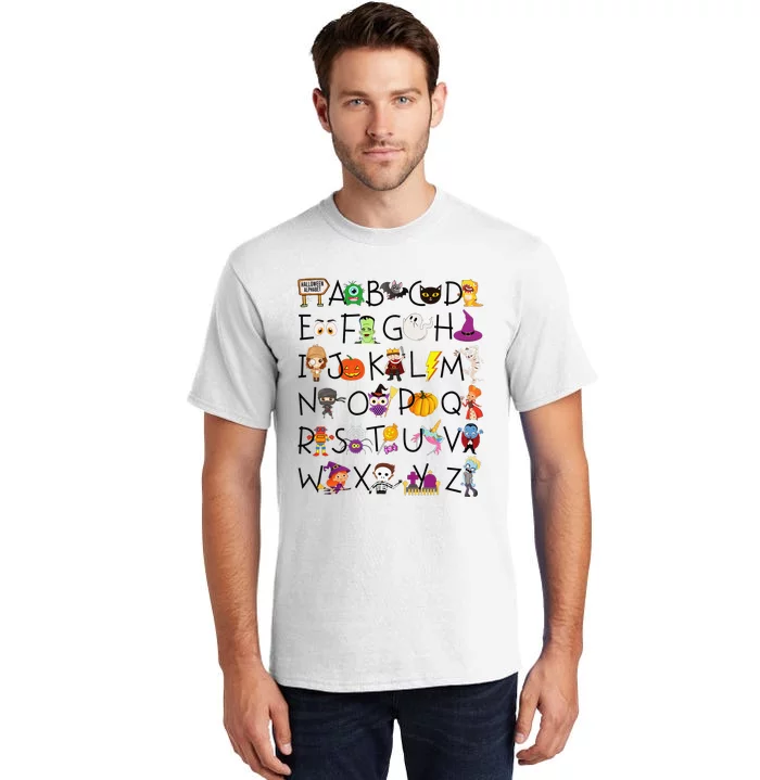 Halloween Alphabet ABCs Learning Kindergarten Teacher Tall T-Shirt