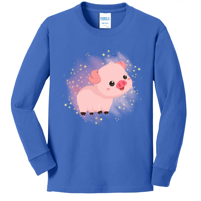 Happy And Adorable Piggy And Cute Gift Kids Long Sleeve Shirt