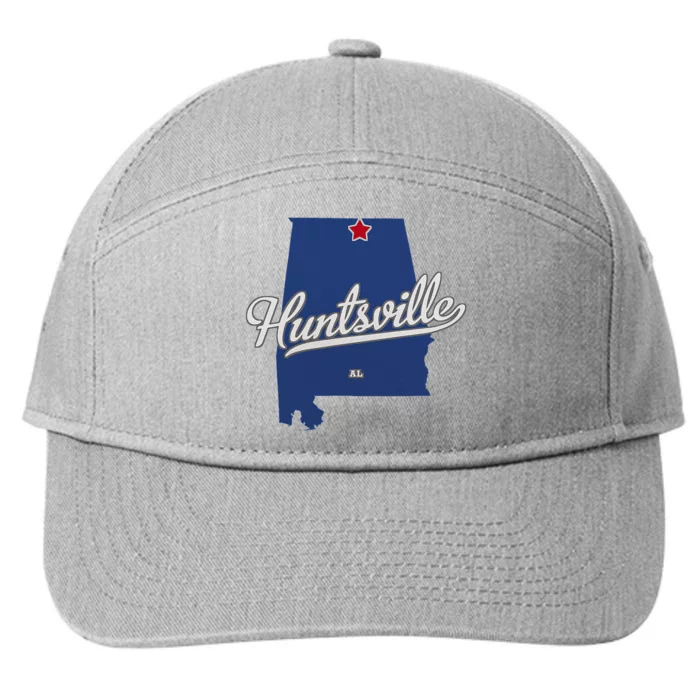 Huntsville Alabama Al Map 7-Panel Snapback Hat