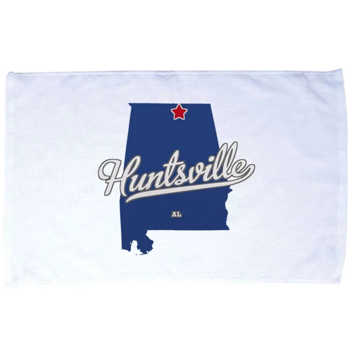 Huntsville Alabama Al Map Microfiber Hand Towel