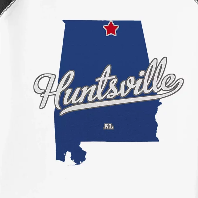 Huntsville Alabama Al Map Infant Baby Jersey Bodysuit