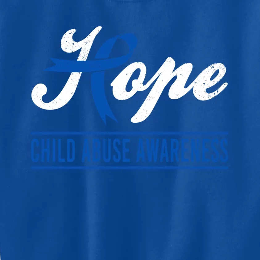 Hope Abuse Awareness Month Blue Ribbon Prevention Gift Kids Sweatshirt