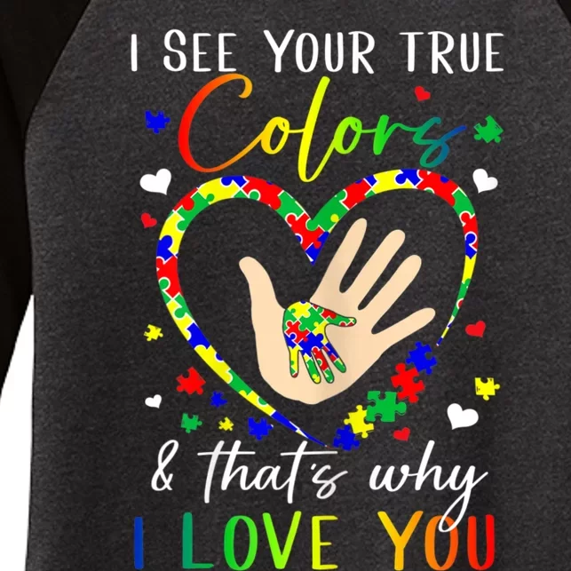 Heart Autism Awareness Month Support Mom Dad Sped Teachers Women's Tri-Blend 3/4-Sleeve Raglan Shirt