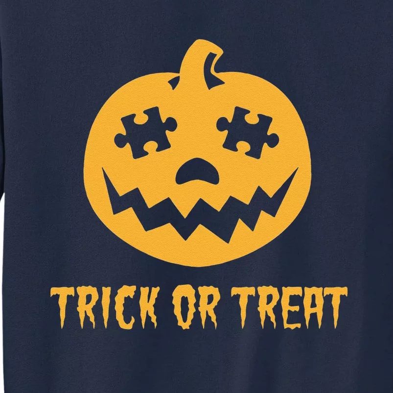 Halloween Autism Awareness Trick Or Treat Pumpkin Tall Sweatshirt