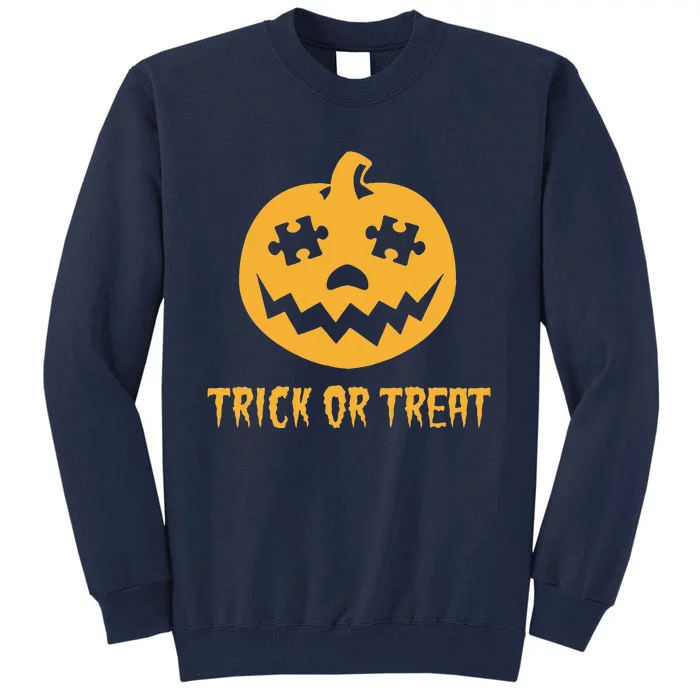 Halloween Autism Awareness Trick Or Treat Pumpkin Tall Sweatshirt