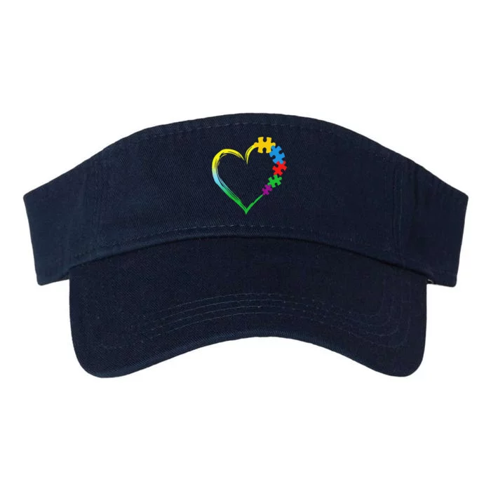 Heart Autism Awareness LovePuzzle Simple Autism Family Valucap Bio-Washed Visor