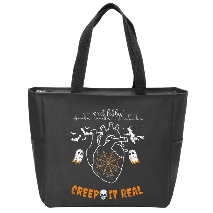 Heart Anatomy Anatomical Heart Halloween Nurse Zip Tote Bag