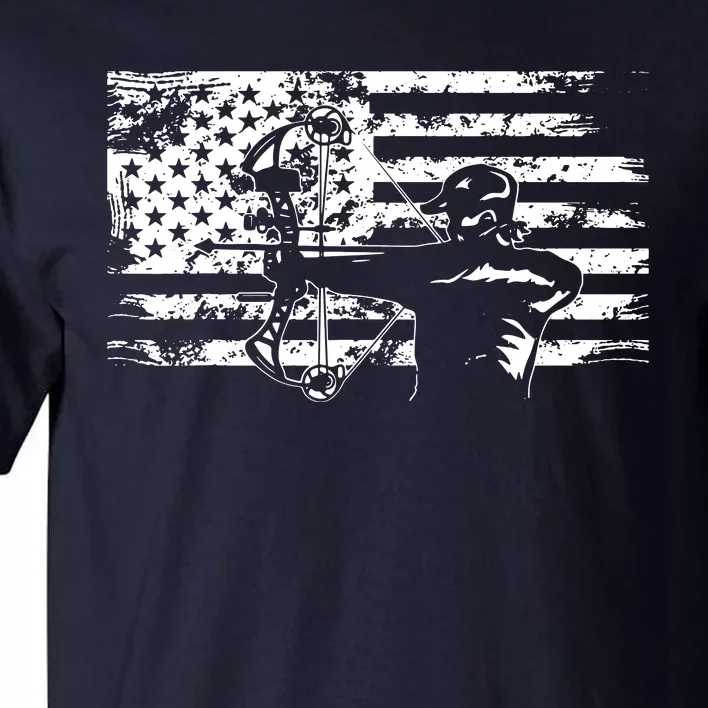 Hunting Archer American Flag Bowhunting Hunter Men Tall T-Shirt