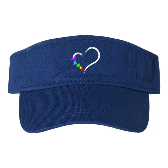 Heart Autism Awareness Love Puzzle Simple Idea Autism Family Valucap Bio-Washed Visor