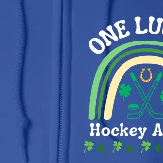 Hockey Auntie Aunt St Patrick's Day Irish Shamrock Sports Gift Full Zip Hoodie