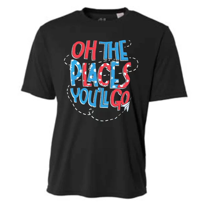 Hot Air Balloon Oh The Places You’Ll Go When You Read Cooling Performance Crew T-Shirt